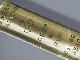 A radiation source that issues the warning to “drop and run” if found – exactly the sort of thing the Off-site Source Recovery Program will collect and dispose of properly.